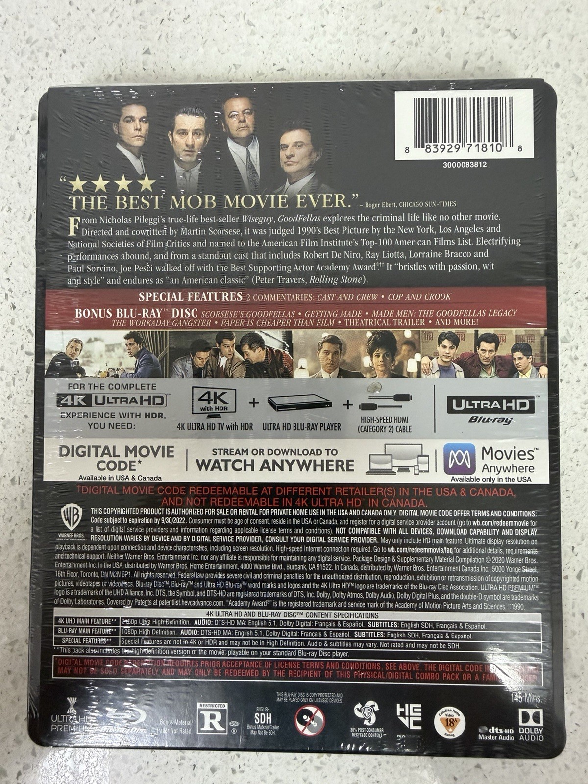 Goodfellas (4k UHD + Blu-ray) Steelbook Best Buy Exclusive New Read Description