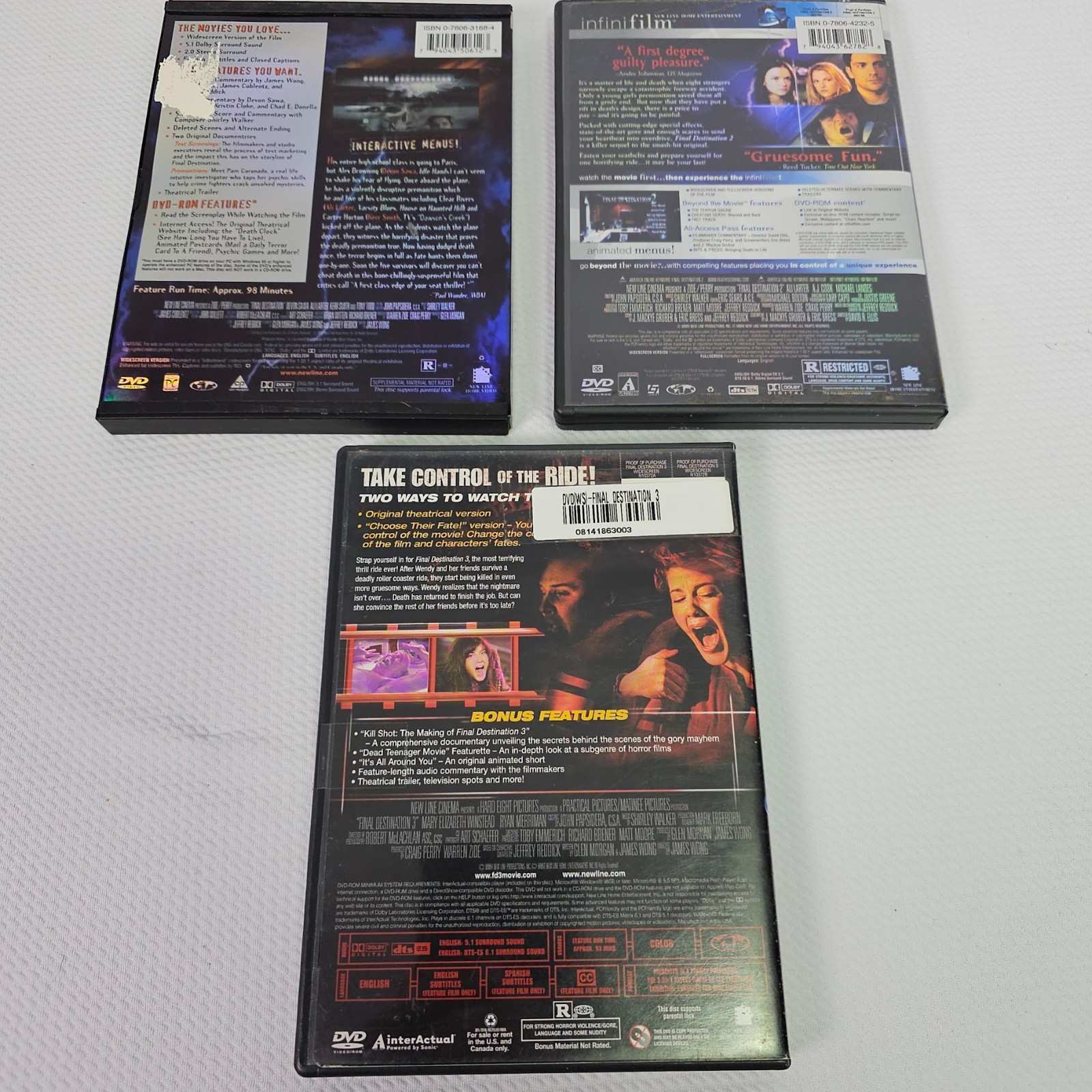 Final Destination Trilogy DVD Lot (1, 2, 3) – 2-Disc Thrill Ride & Infinifilm