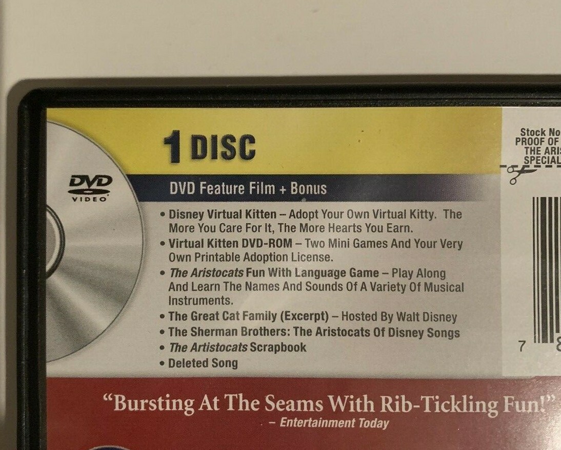 Disney The Aristocats DVD Special Edition Funny Humor Animation