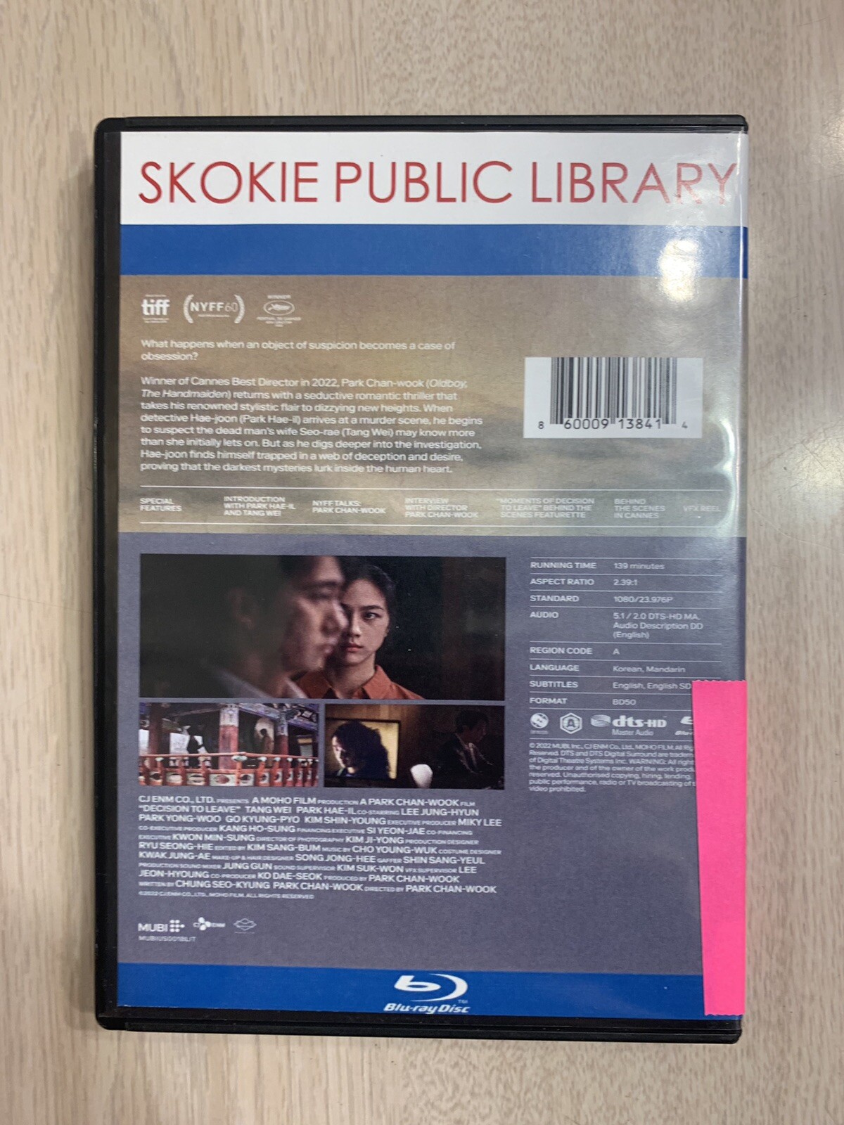 DECISION TO LEAVE BLU RAY 2022 2 DISCS PLAYS GREAT PARK CHAN-WOOK TANG WEI PARK
