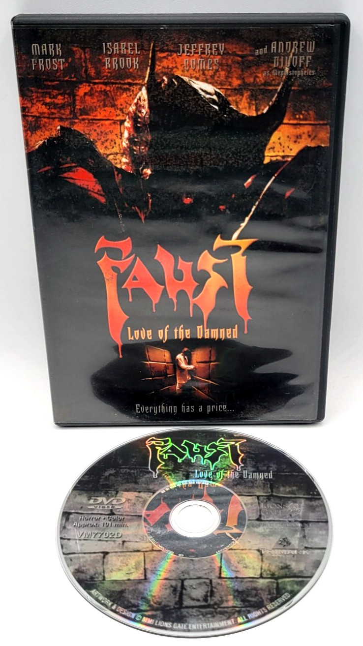 Faust – Love of the Damned (DVD, 2000) Brian Yuzna, Jeffrey Combs – Horror
