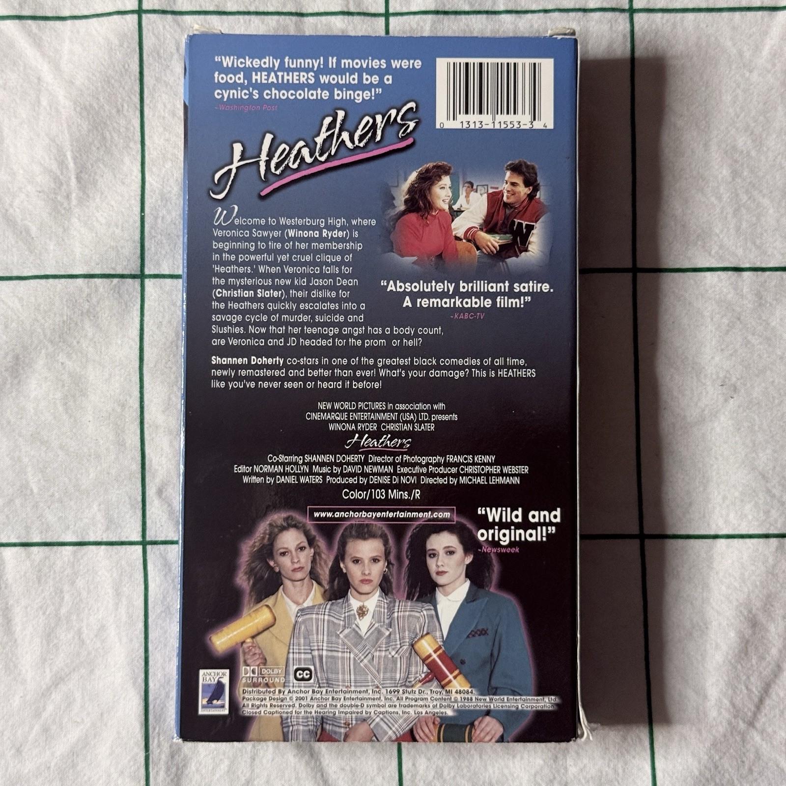 Heathers (VHS, 1988) Winona Ryder, Christian Slater, Shannen Doherty