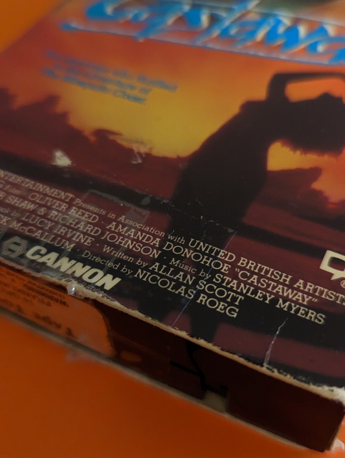 Castaway (1986 VHS) Nicolas Roeg Oliver Reed – Cannon Films – Kate Bush Song