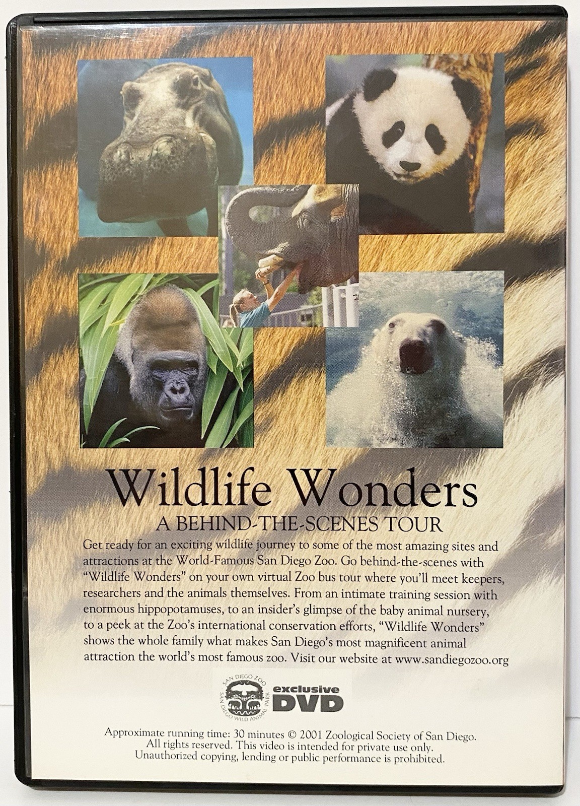 Wildlife Wonders A Behind The Scenes Tour World Famous San Diego Zoo 2001 DVD