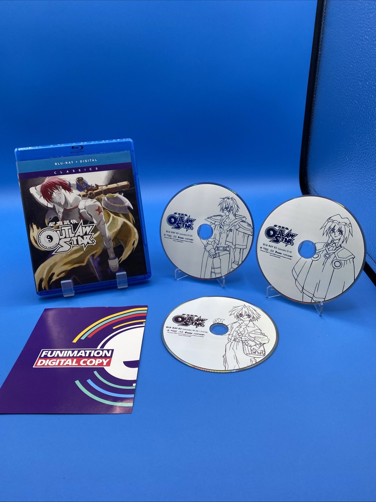 Outlaw Star: The Complete Series Classics (Blu-ray, 3-Disc Set) Near Mint Discs