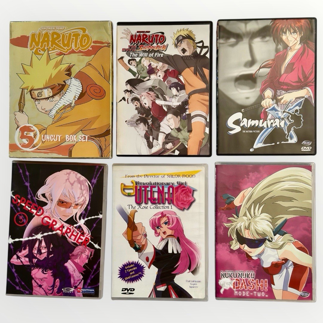 Anime DVD Lot – Naruto, Utena, Samurai X, Speed Grapher, Nuku Nuku – Rare HTF