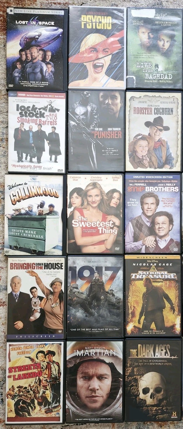 99 DVD Movie Lot Action Comedy Drama Sci-Fi Fantasy Western Family TV Series Mix