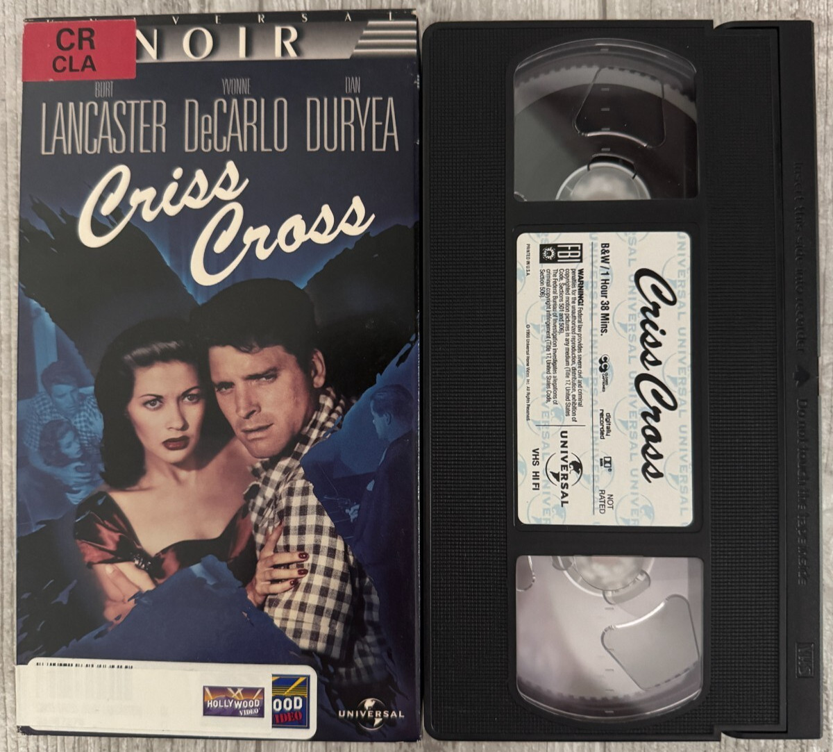 Criss Cross VHS Burt Lancaster Yvonne DeCarlo Dan Duryea Stephen McNally 1949