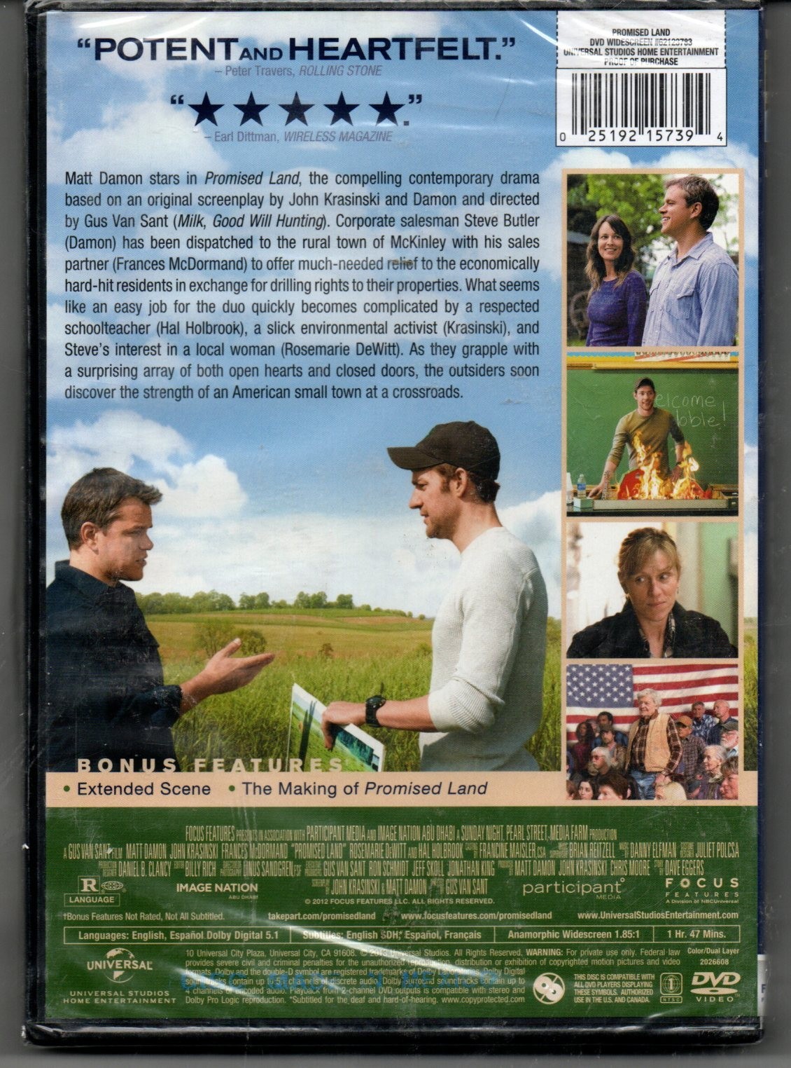 PROMISED LAND DVD BRAND NEW MATT DAMON JOHN KRASINSKI FRANCES MCDORMAND