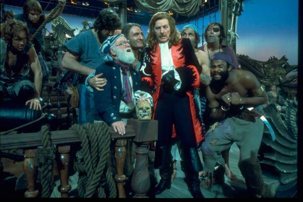 Danny Kaye And Tony Sympson In Character As Captain Hook 1976 OLD TV PHOTO