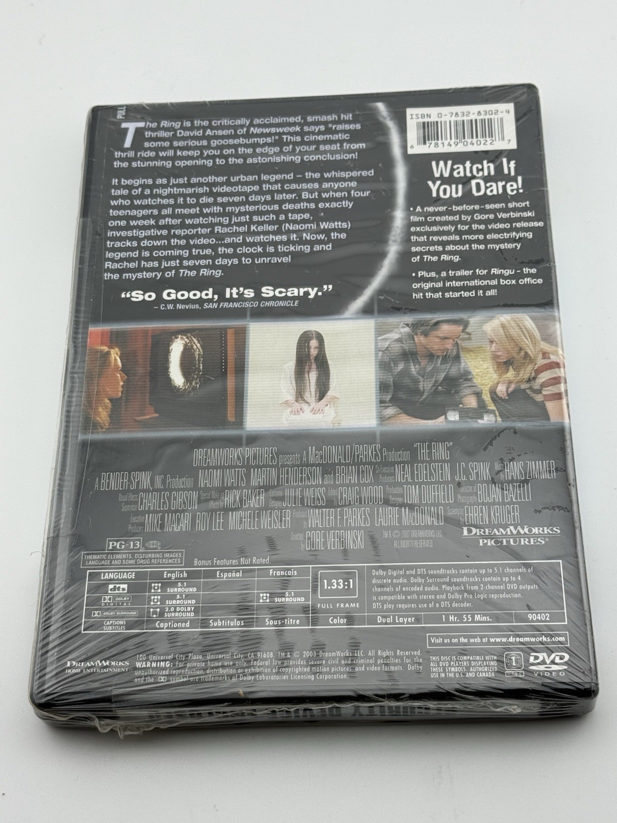 The Ring (2003, Full Screen DVD) Brand New Factory Sealed HORROR Scary Movie!