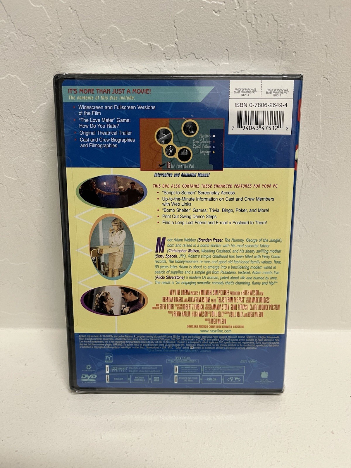 Blast From the Past (DVD, 1999) Brendan Fraser Alicia Silverstone New Sealed