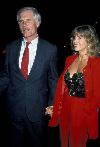 Ted Turner & Jane Fonda at 1st Environmental Awards at Sony – 1991 Old Photo