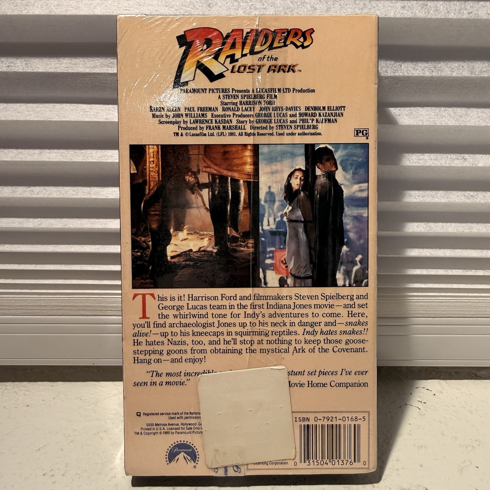 Raiders of the Lost Ark VHS 1376 Factory Sealed Paramount Watermark