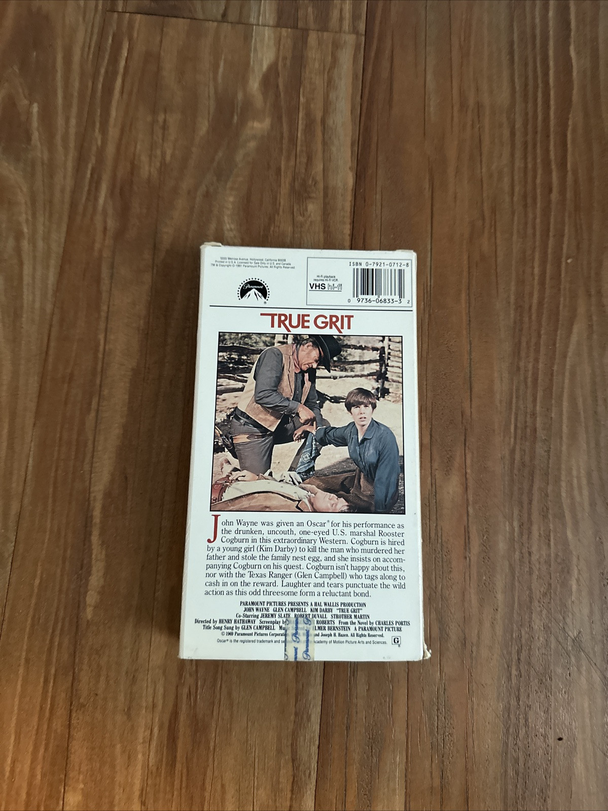 TRUE GRIT Paramount Used VHS 1989 John Wayne Glen Campbell Kim Darby Western