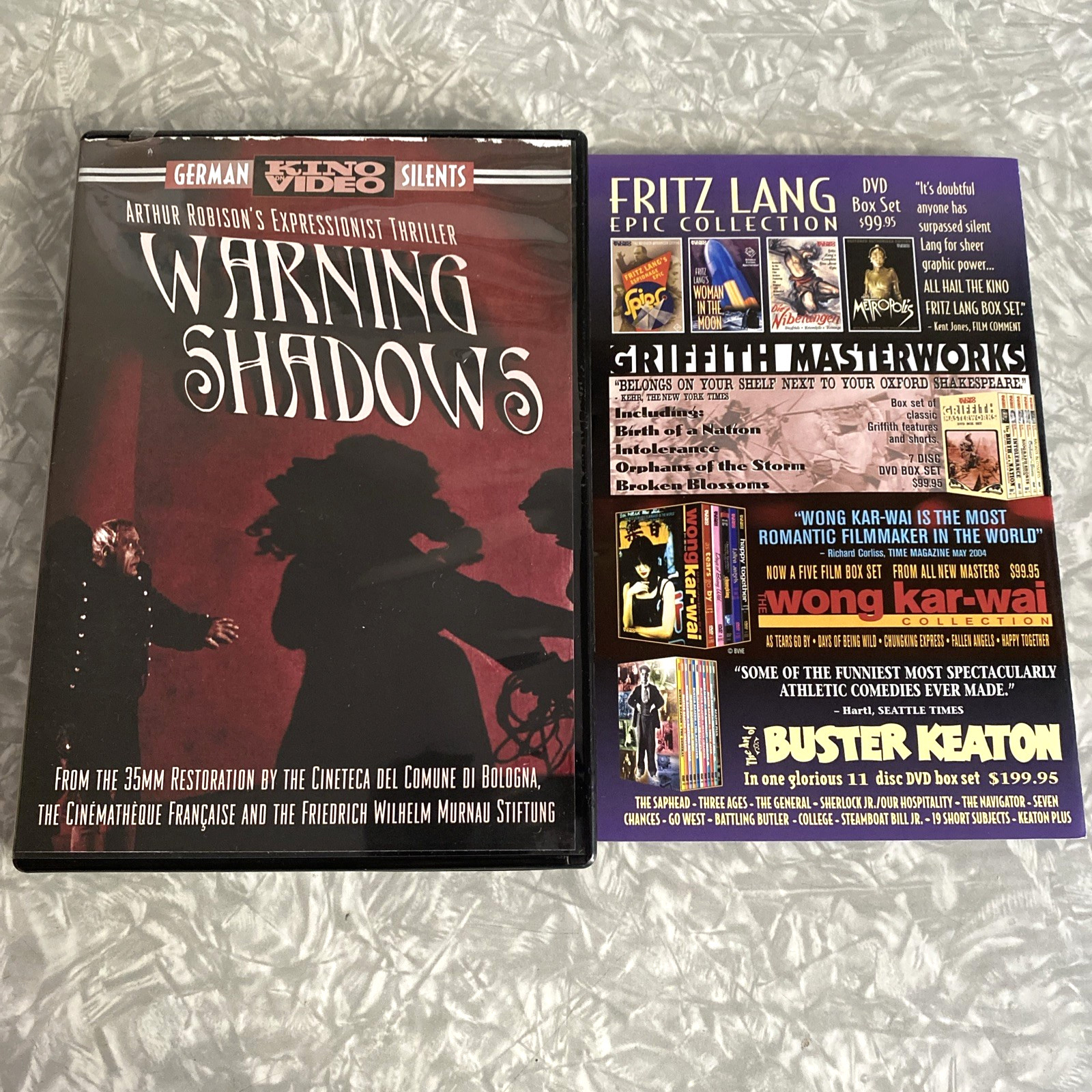 Warning Shadows DVD Arthur Robison Kino Video 2006 German Silents Excellent Disc