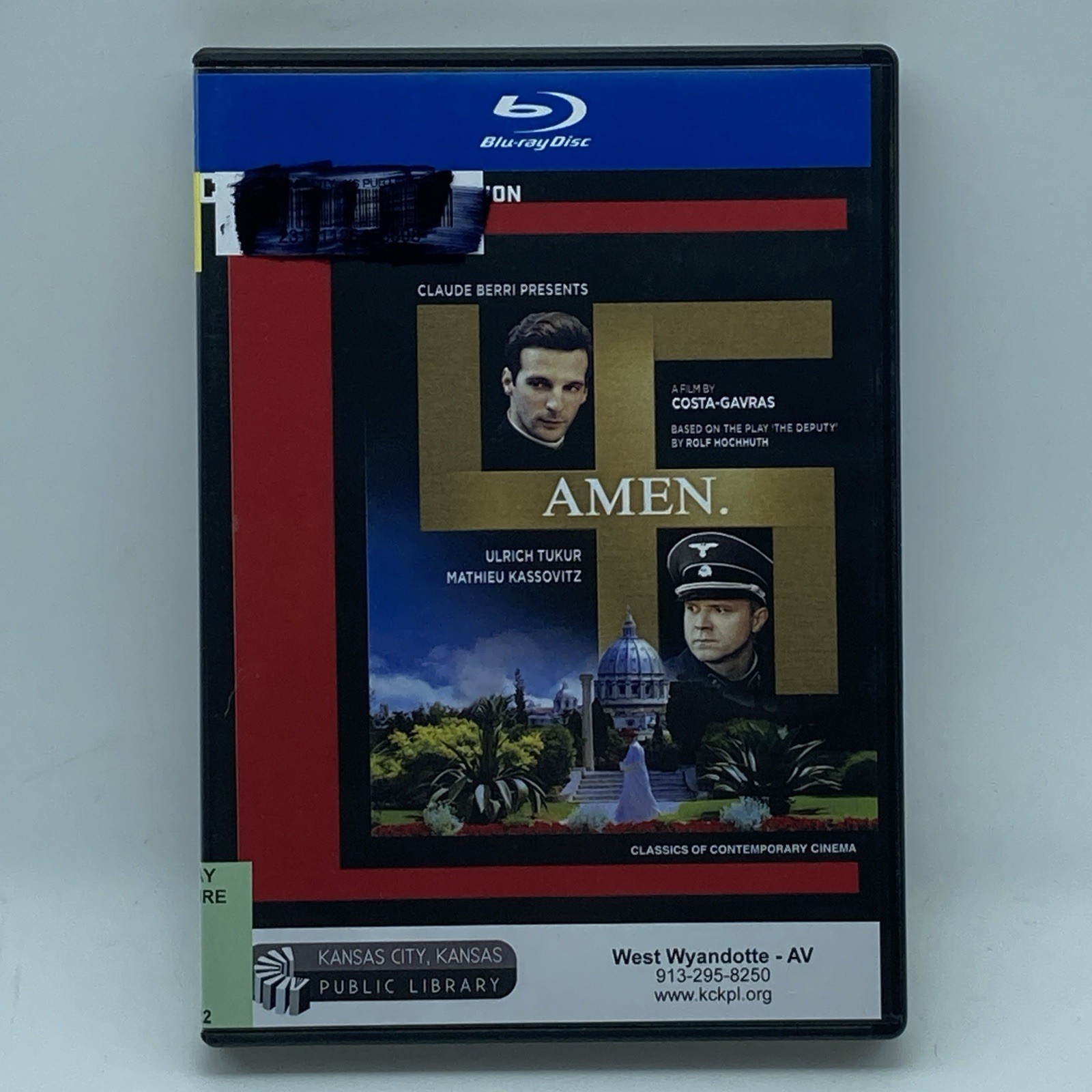 Amen Blu-ray 2002 Drama Ulrich Tukur Mathieu Kassovitz EX-LIBRARY