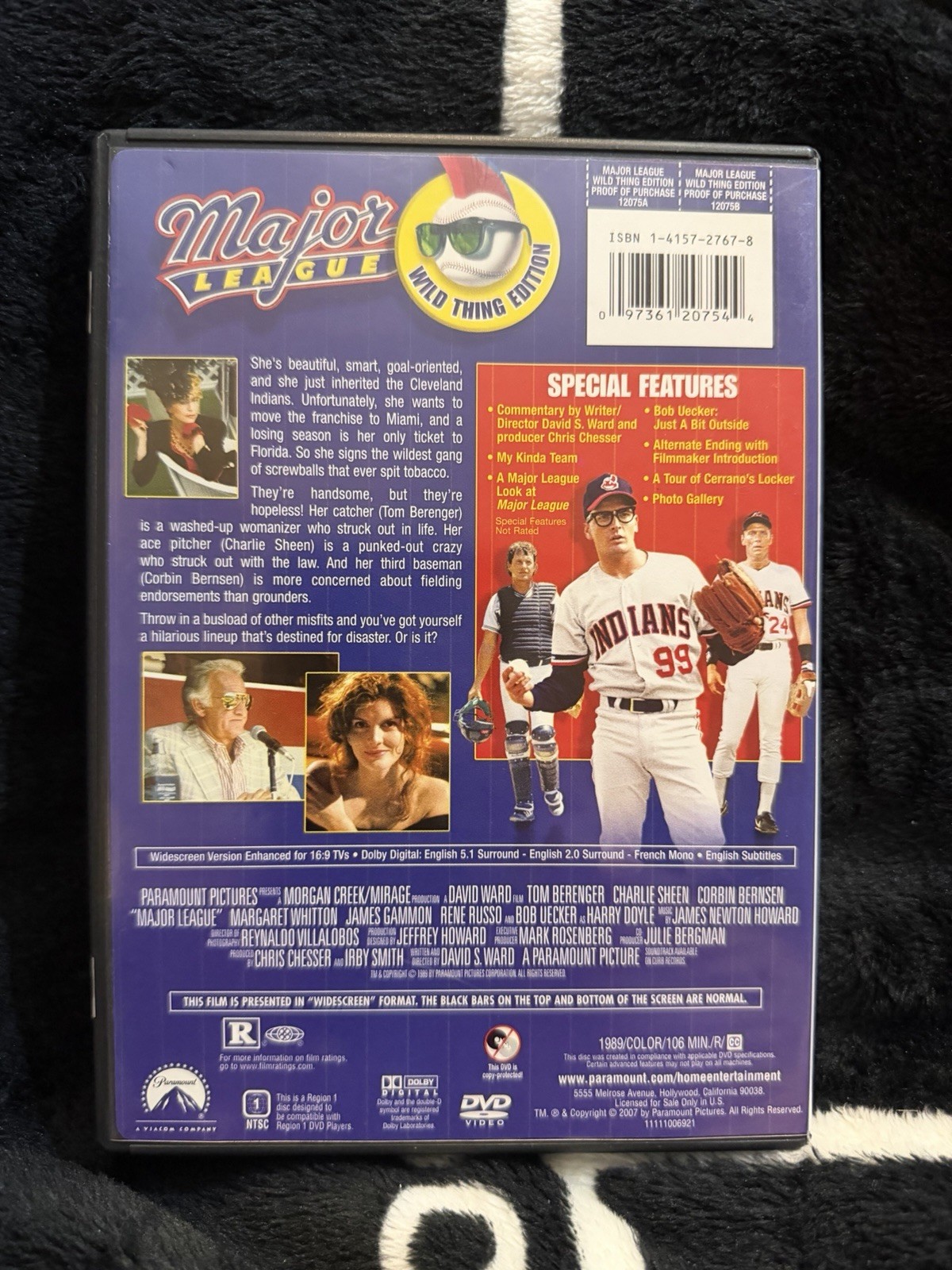 Paramount Pictures Major League Wild Thing Edition DVD (1989) R Sheen Widescreen