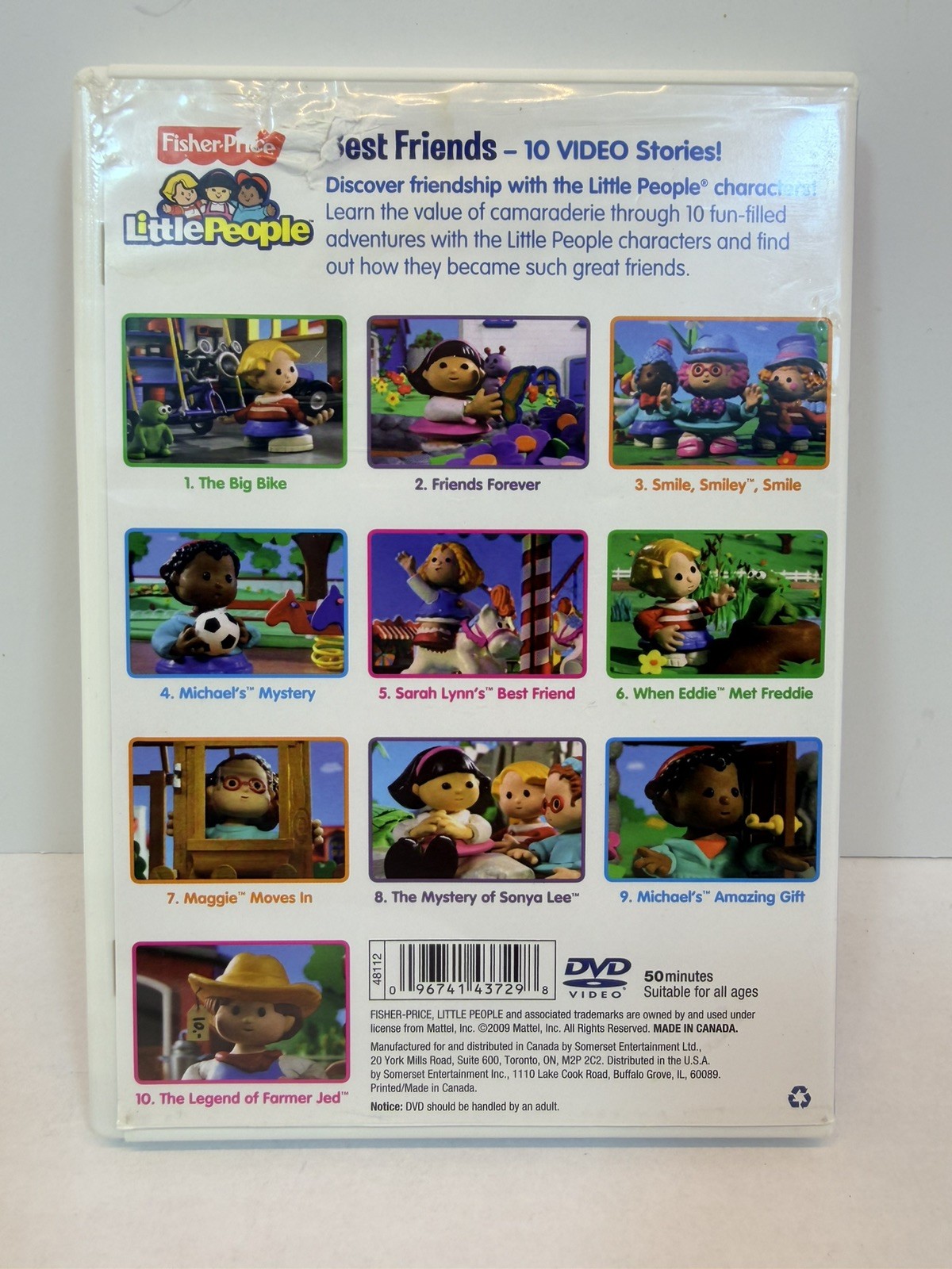 Little People DVD BEST FRIENDS 50 min; 10 STORIES- Fischer Price