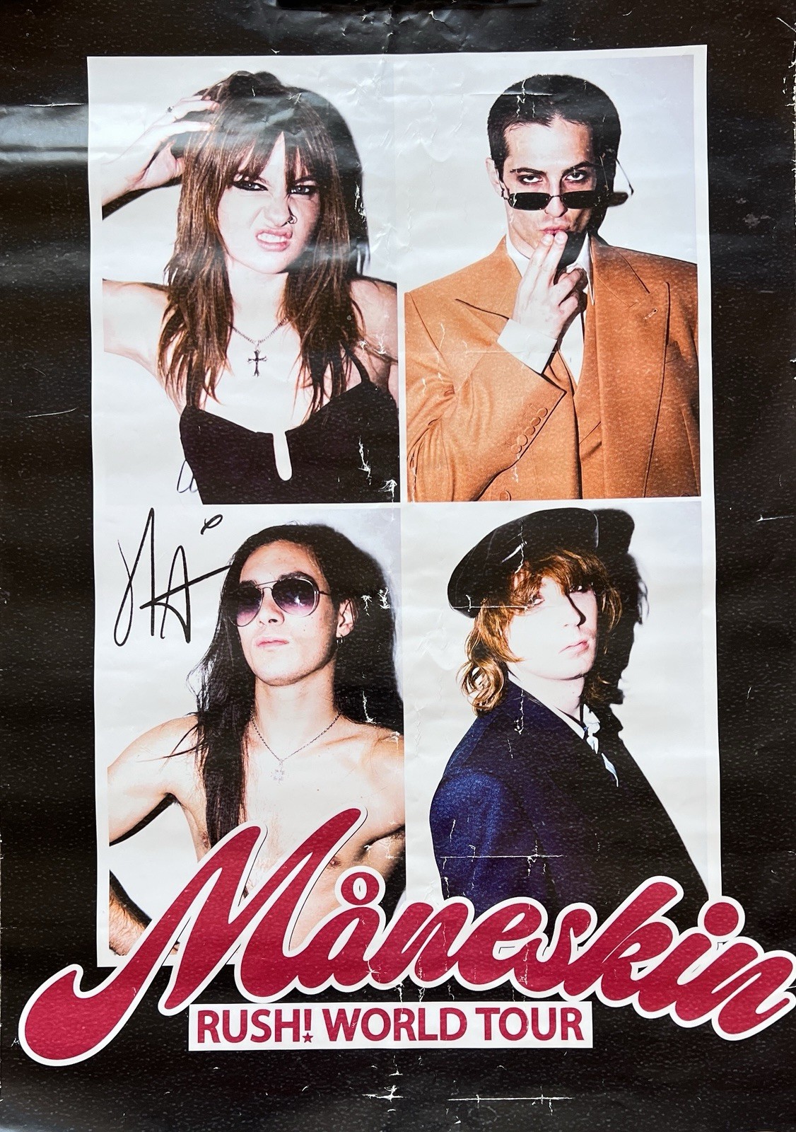 Maneskin – Italian Rock Band Rush World Tour Signed Poster See Images