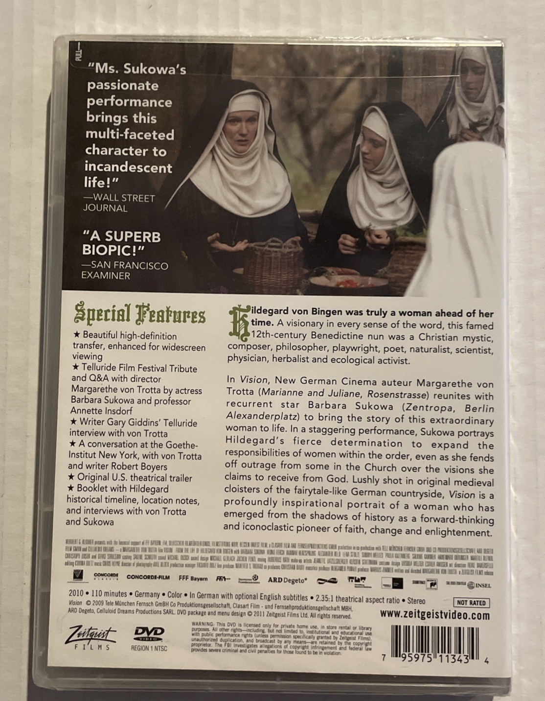 Vision from the Life of Hildegard Von Bingen DVD Zeitgeist Video, New Sealed