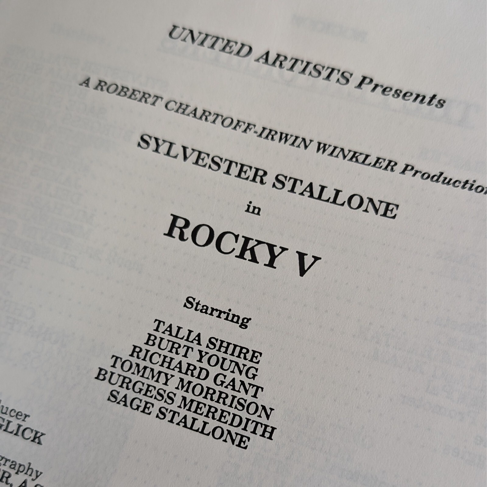ROCKY V (1990 [aka Rocky V] Official A4 production notes (approx. 30 pages) RARE