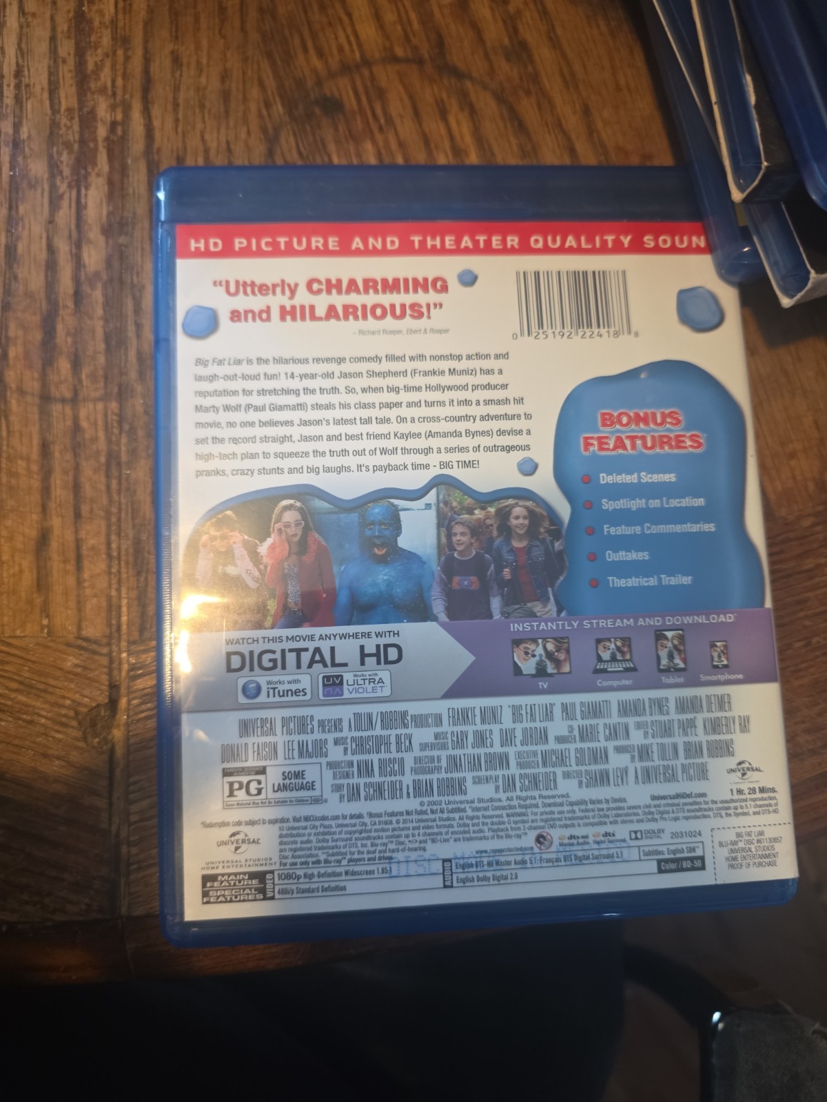 Big Fat Liar (Blu-ray Disc, 2014, Includes Digital Copy UltraViolet)