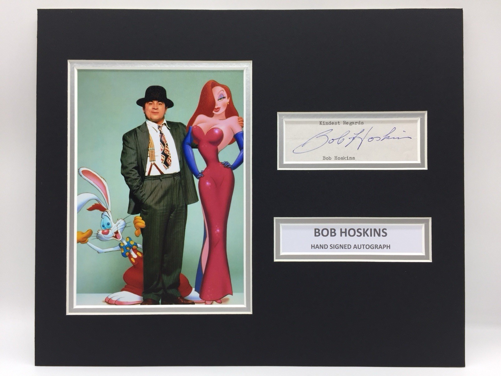 RARE Bob Hoskins Who Framed Roger Rabbit Signed Photo Display + COA AUTOGRAPH