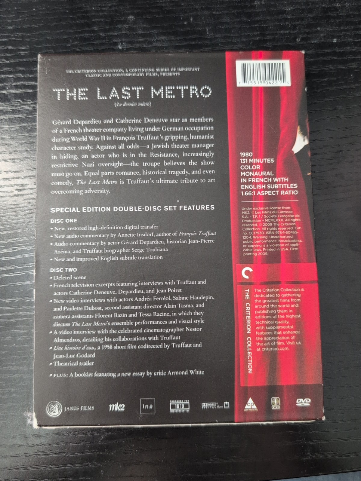 The Last Metro (Criterion Collection) (DVD, 1981)