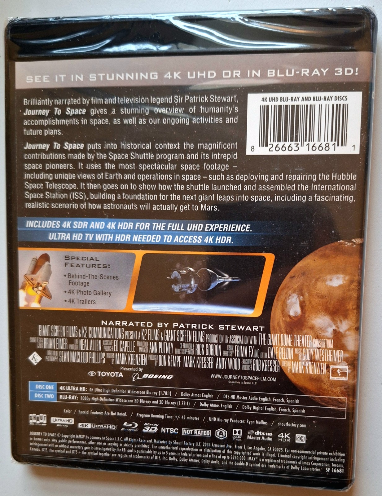 Journey to Space 4K UHD Blu-ray With Blu-Ray 3-D Widescreen IMAX BRAND NEW