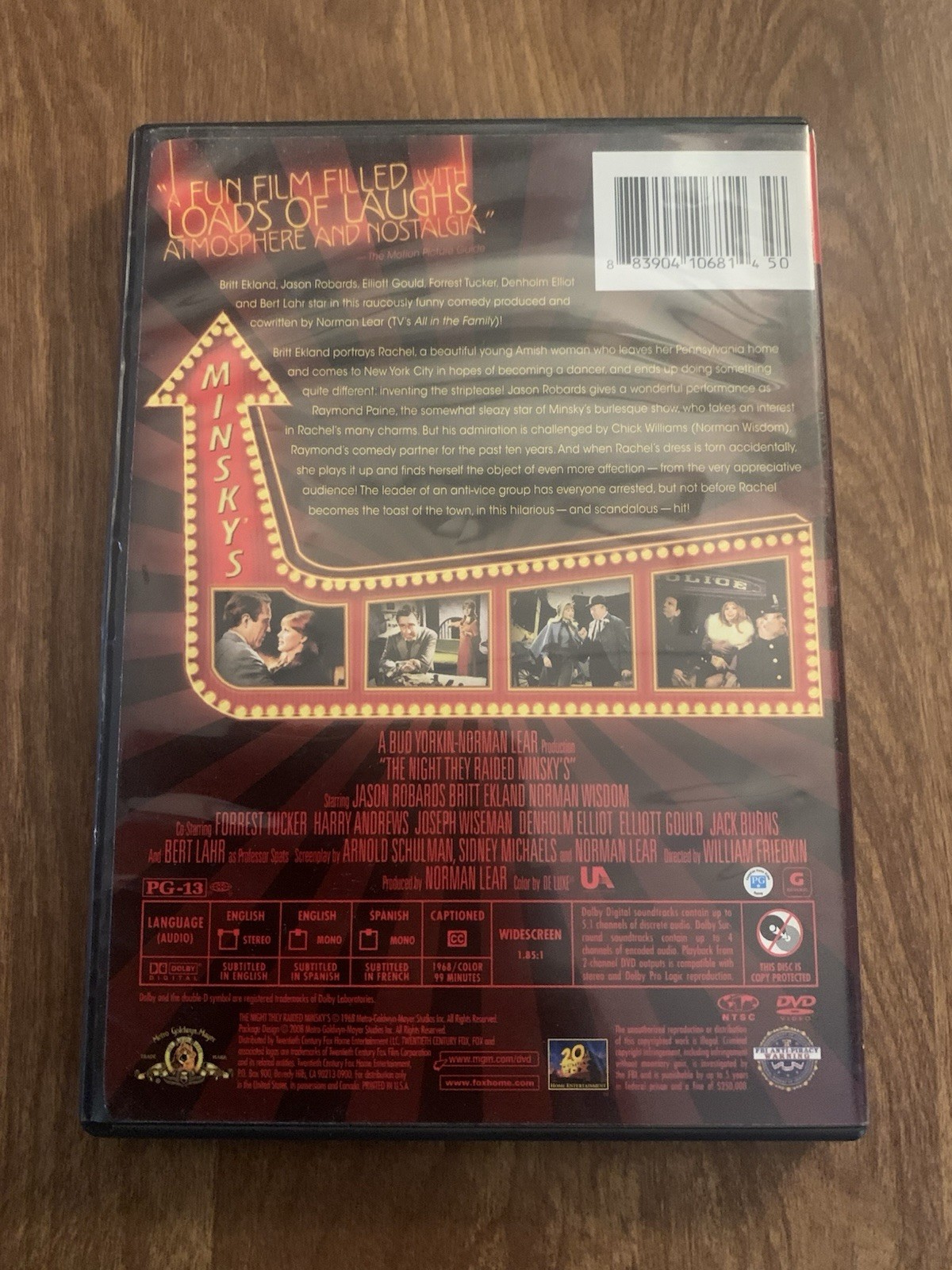 Night They Raided Minskys (DVD, 1968) Britt Ekland, Bert Lahr, Jason Robards