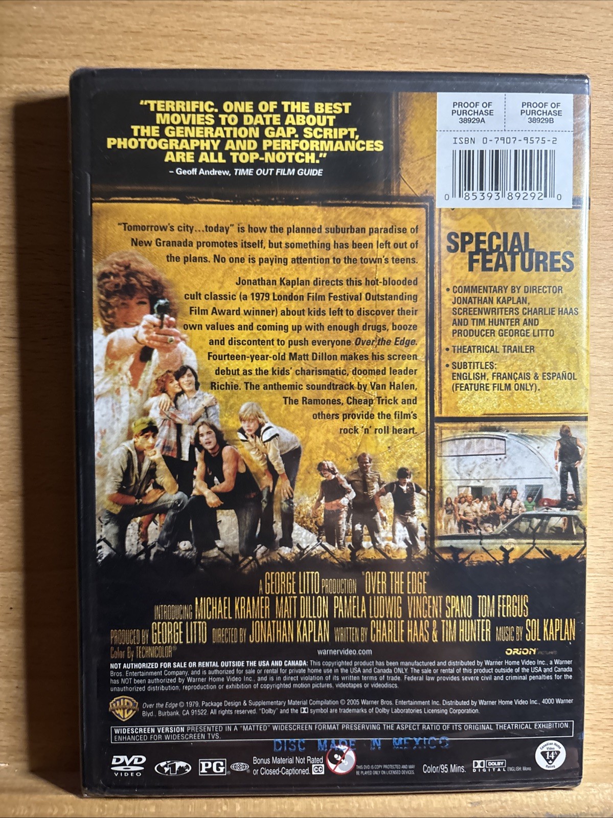 OVER THE EDGE New Sealed DVD Matt Dillon