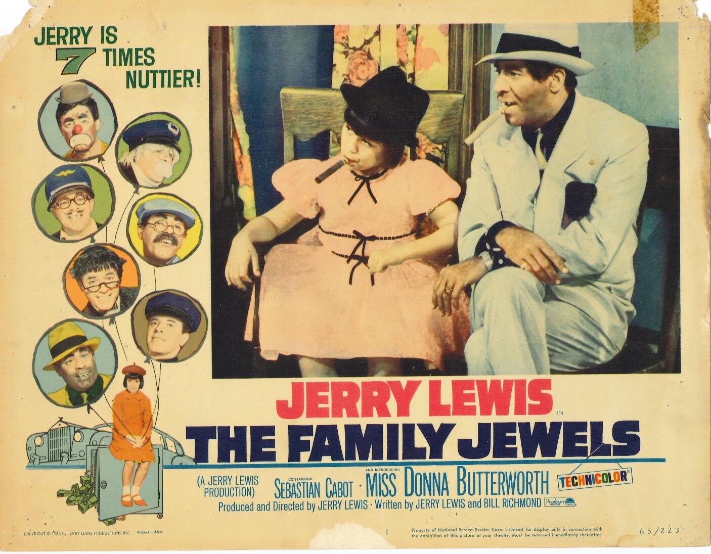 Family Jewels 6x Original US Lobby Cards Jerry Lewis 1965