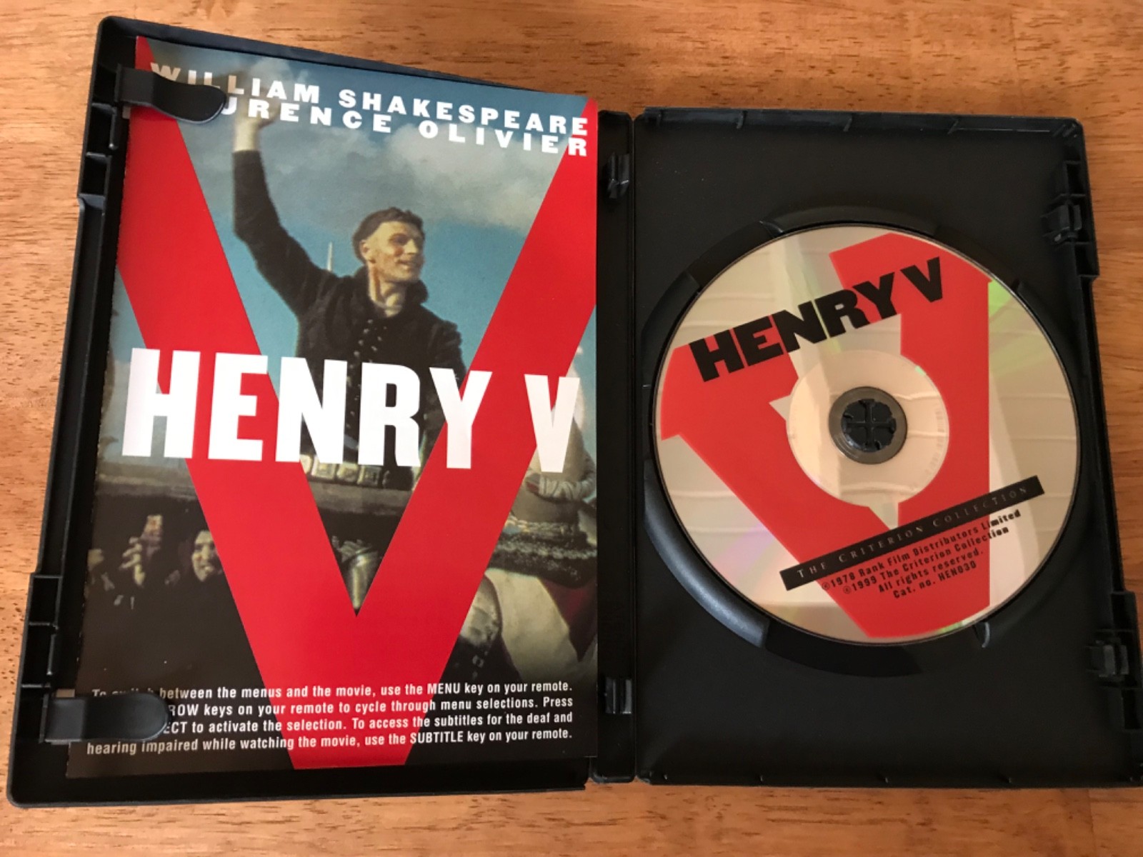 Henry V DVD Criterion Collection Laurence Olivier Shakespeare W/ Booklet