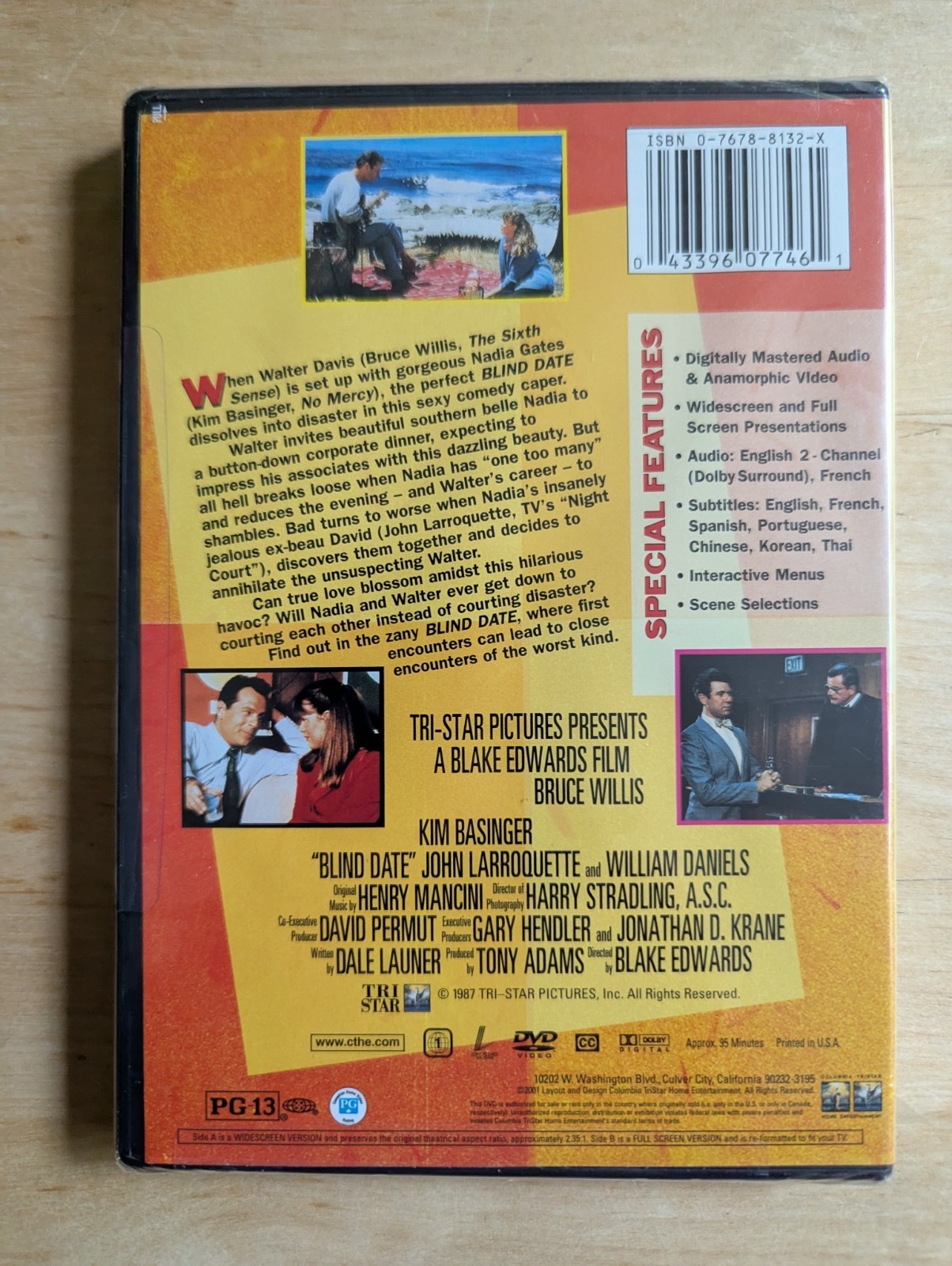 Blind Date 1987 DVD Blake Edwards Film Bruce Willis Kim Basinger SEALED RARE OOP