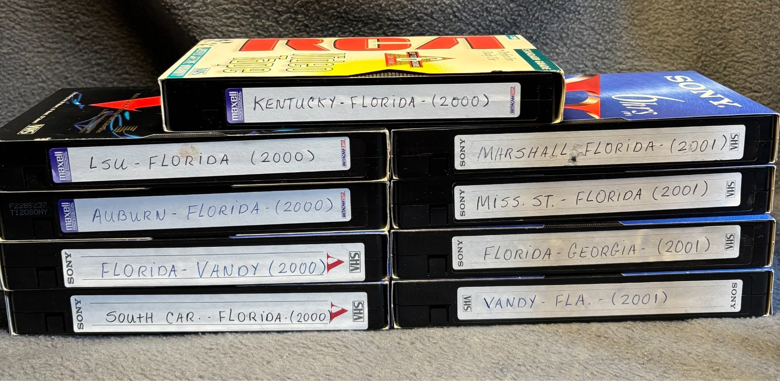 Found Footage Florida Gators VHS Tapes College Football 2000-2001 Lot of 9