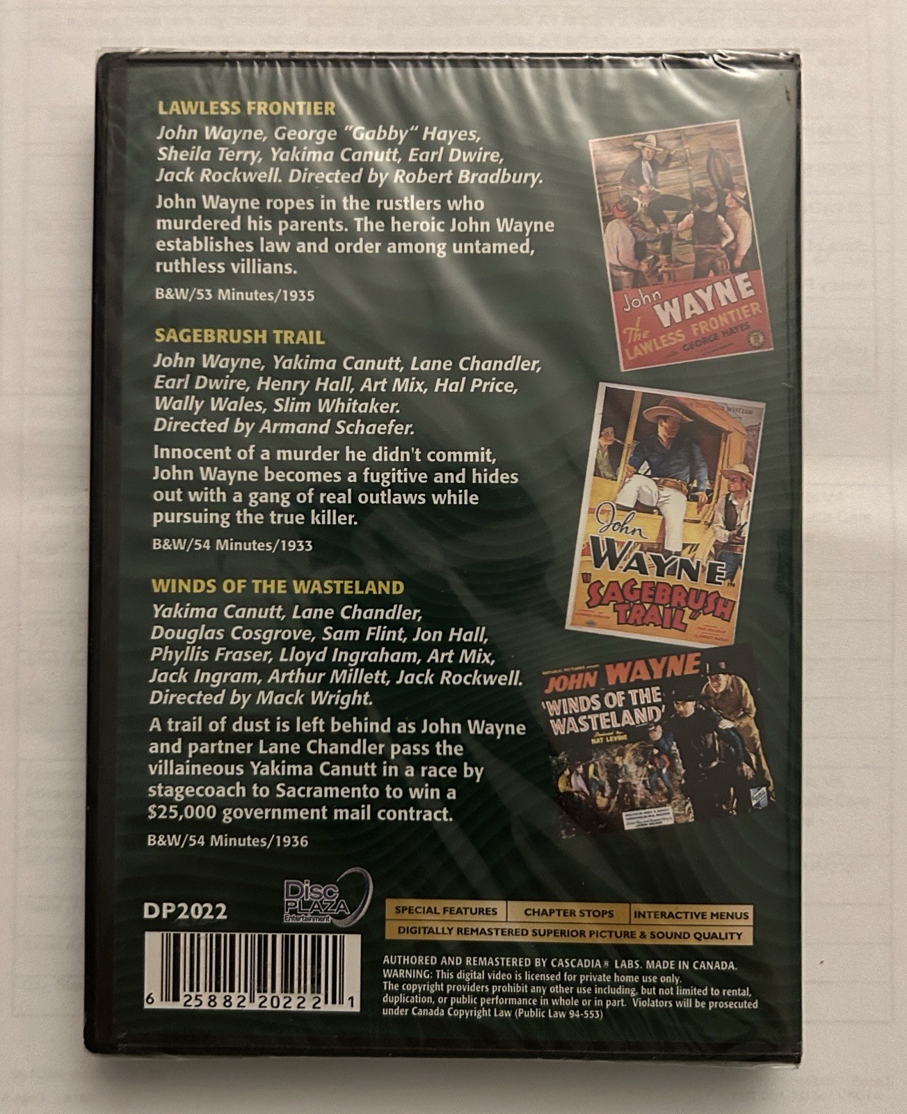 John Wayne Movie Collectibles Volume 4: 3 Classic Movies (DVD) 2H 41M • Sealed
