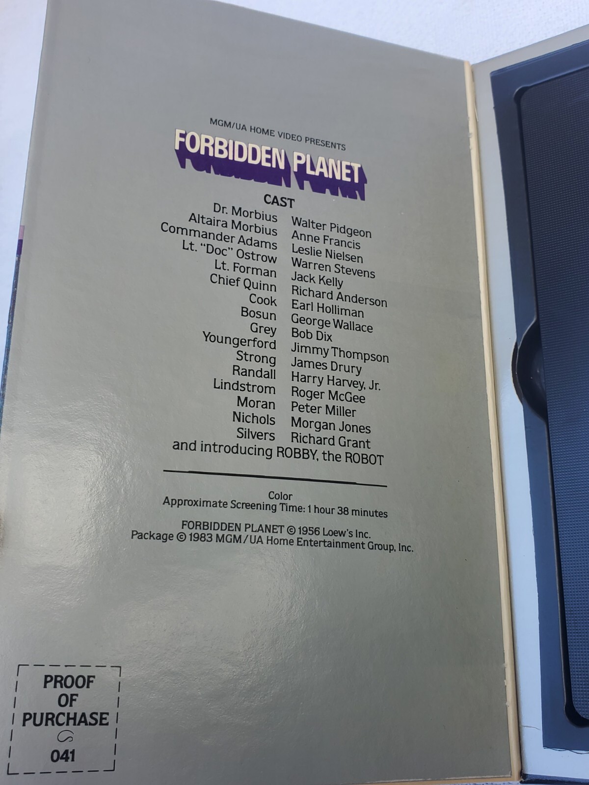 1983 Forbidden Planet Orig 1st Release VHS Tape Horror SciFi Robot Monster Movie