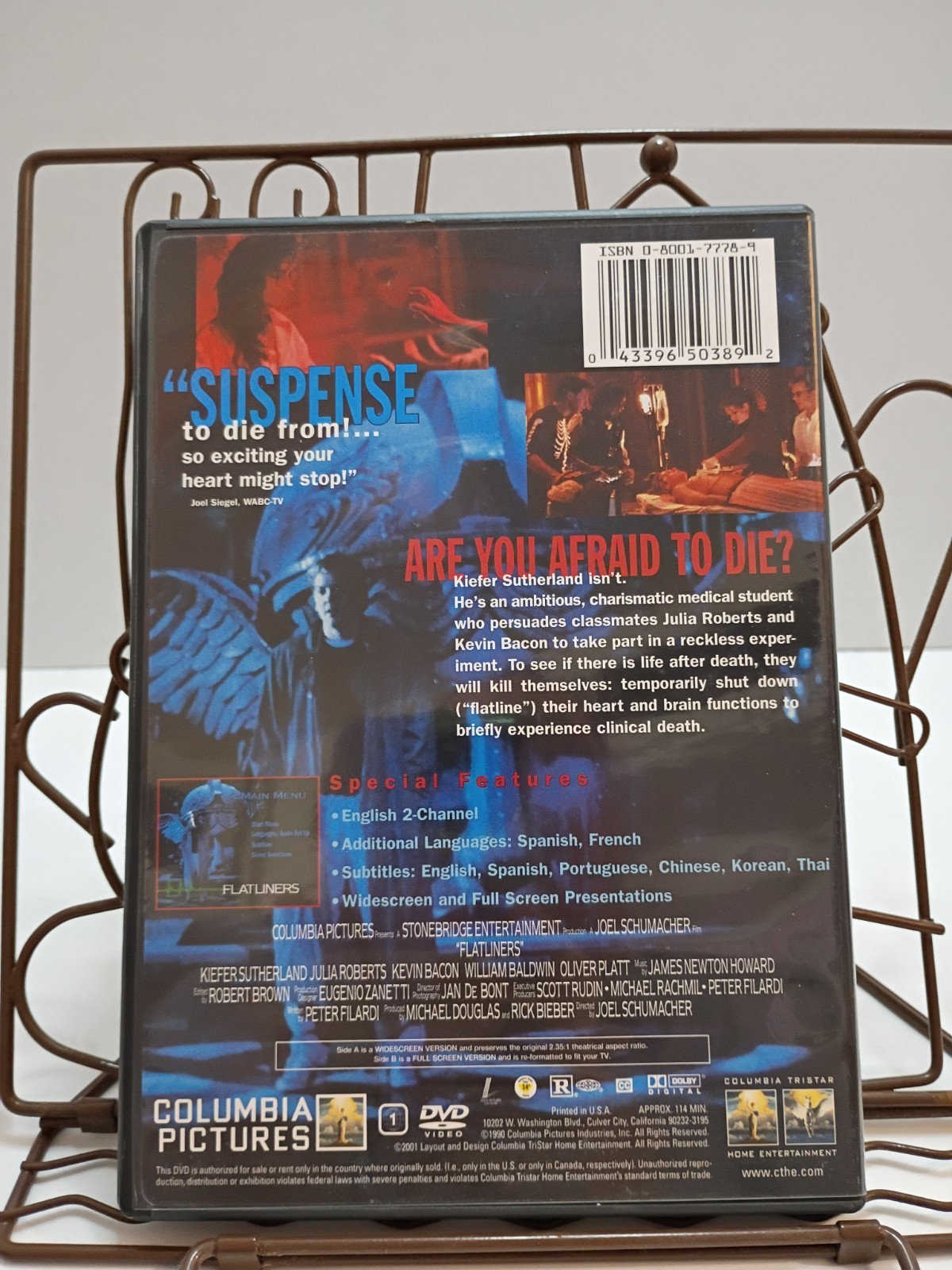 Flatliners DVD 1990 Kiefer Sutherland Julia Roberts Kevin Bacon