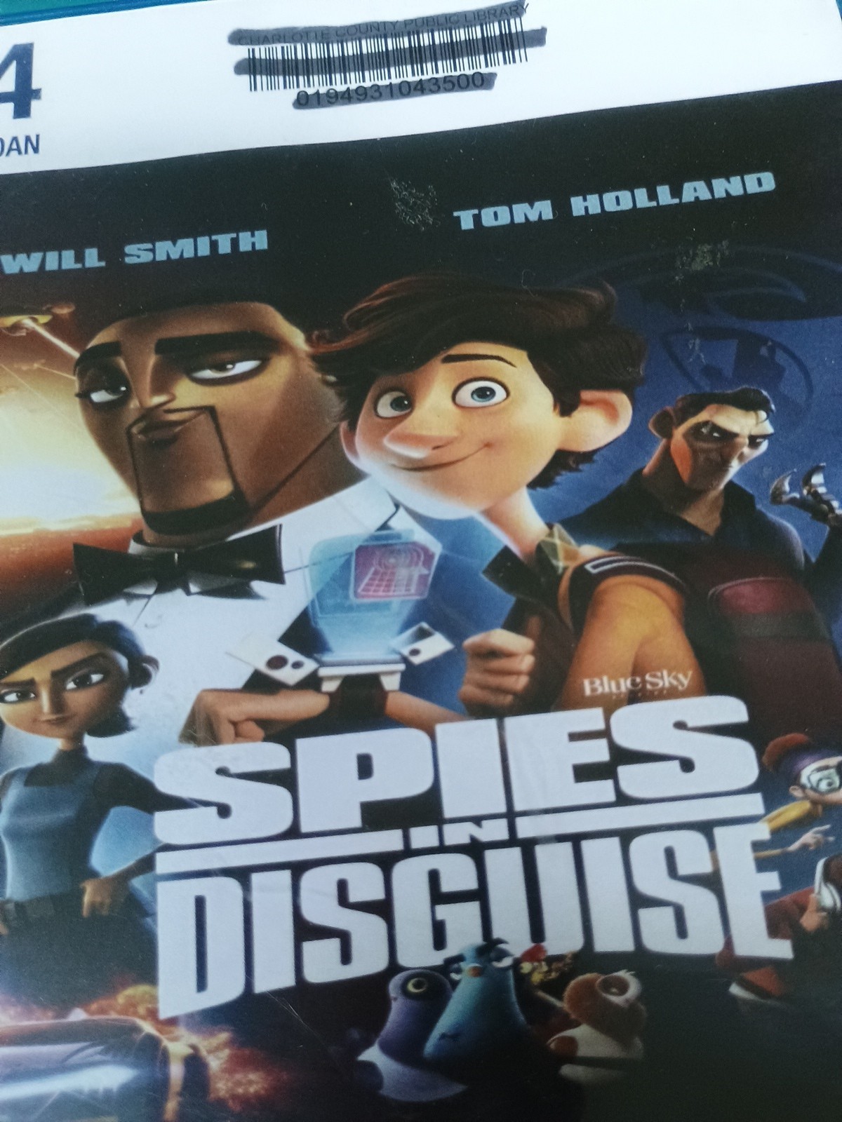 Spies in Disguise Blu-ray/Will Smith Tom Holland Library Copy