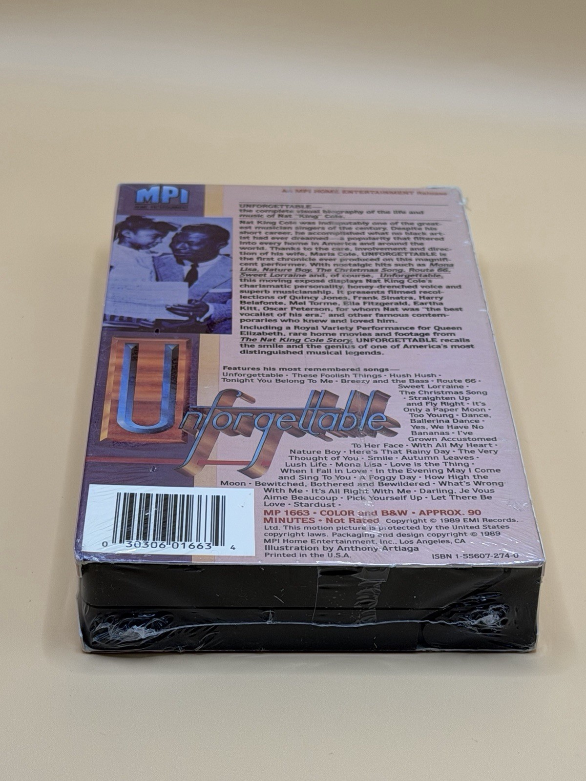 Nat King Cole Unforgettable (VHS, 1989) SEALED NEW Visual Biography Of His Life