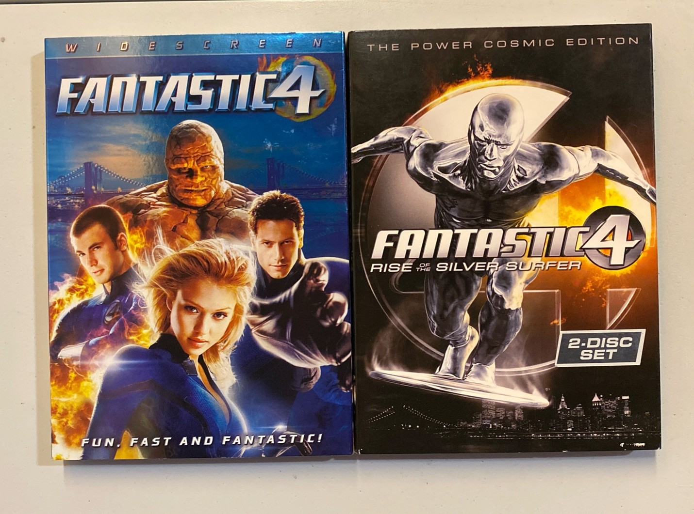 Fantastic Four 2005 & Rise Of The Silver Surfer DVD W/ Slipcovers