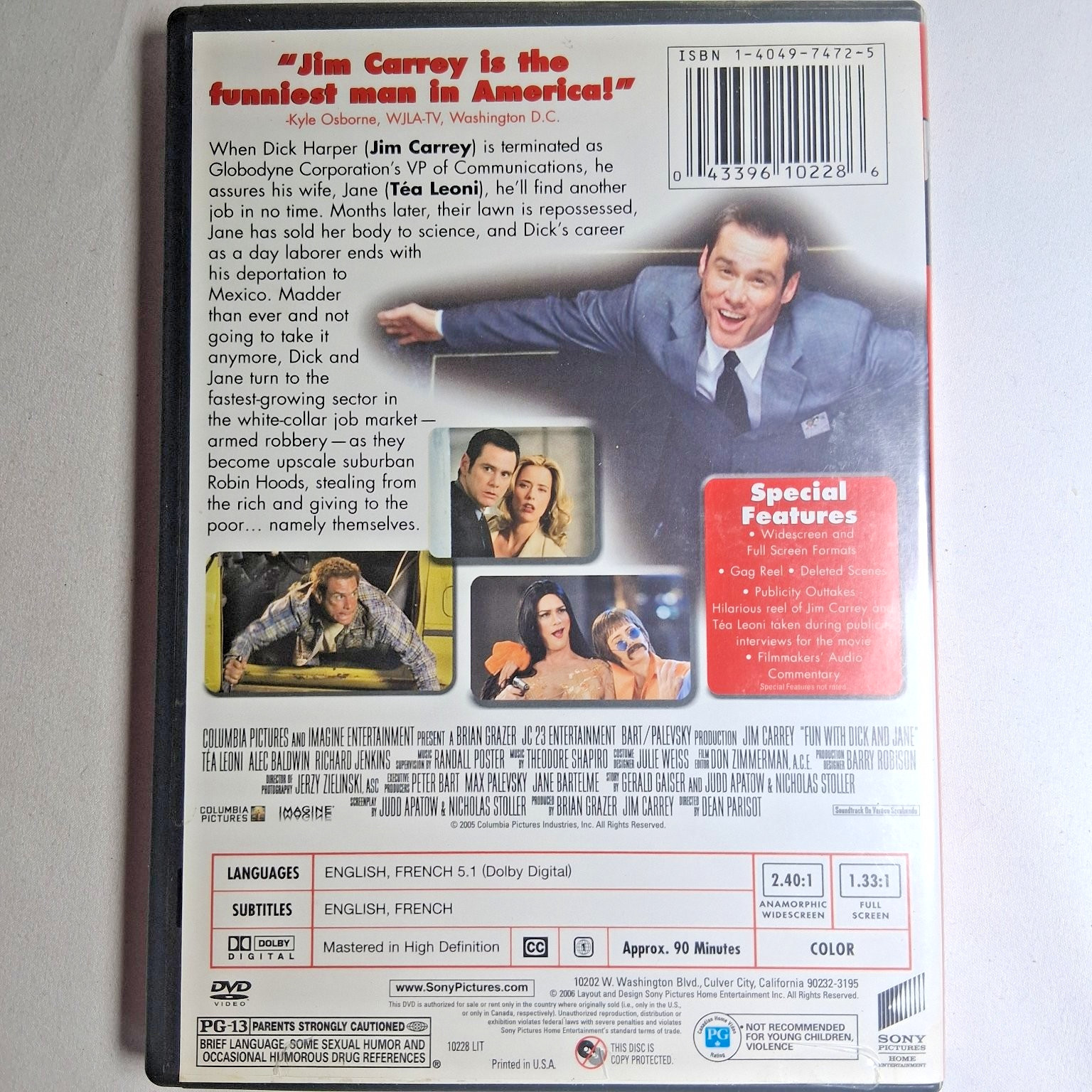 Fun with Dick and Jane 2005 DVD Jim Carrey Téa Leoni Dean Parisot Widescreen