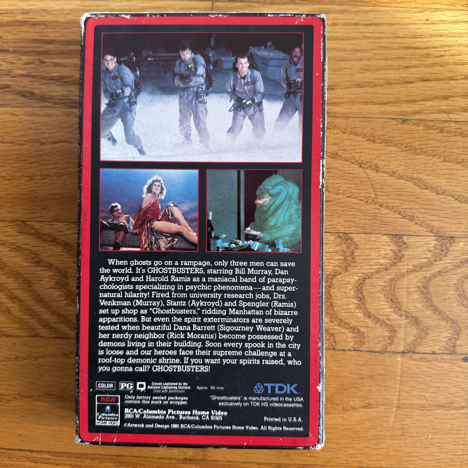 Ghostbusters VHS 1984 Columbia Pictures Bill Murray Dan Aykroyd Aigourney Weaver