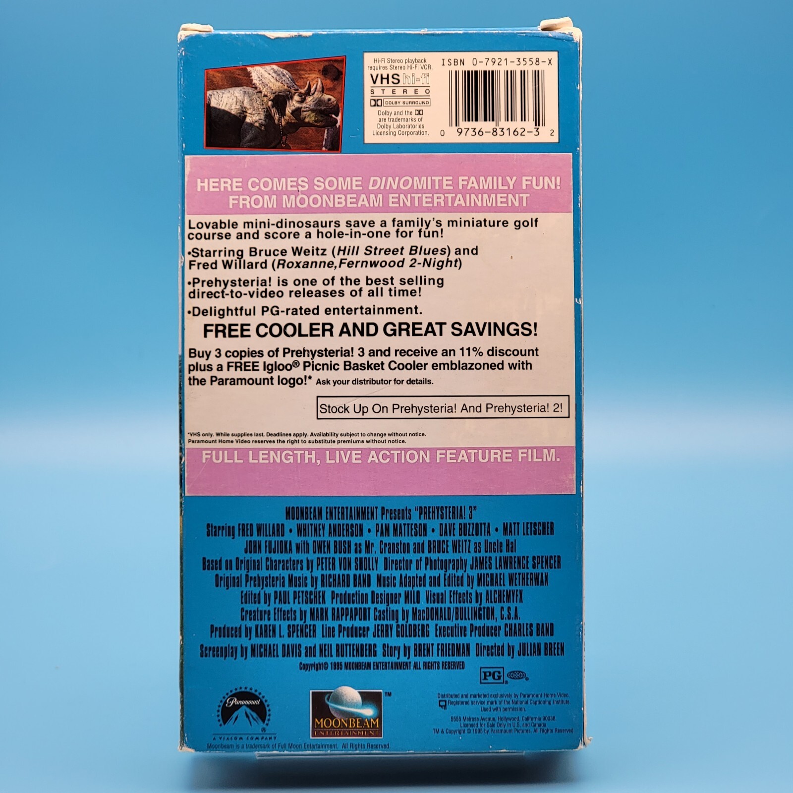 Prehysteria 3 VHS 1995 RARE Promotional Screening Copy Dinosaur Live Action VTG